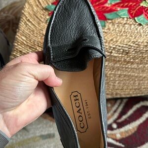 Coach Black Leather NEAL Men's Slip-On Loafers SIZE 10